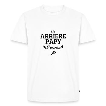 Papy / Grand Père / Famille / Papi / Drôle / Pépé - T-shirt Premium bio Homme - blanc - Devant - Nico (187cm)