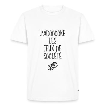 Board Game Brettspiel Jeu de Société Geek - Men's Premium Organic T-Shirt - white - Front - Nico (187cm)