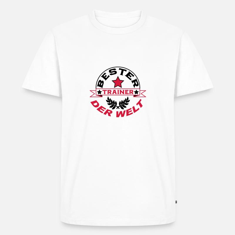 Bester trainer der welt - Männer Premium Bio T-Shirt - Weiß