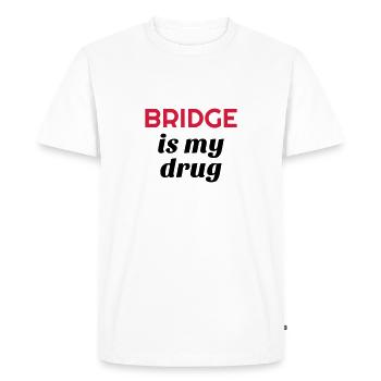 bridge / bridgeur / bridgeuse / cartes - T-shirt Premium bio Homme - blanc - Devant - Nico (187cm)