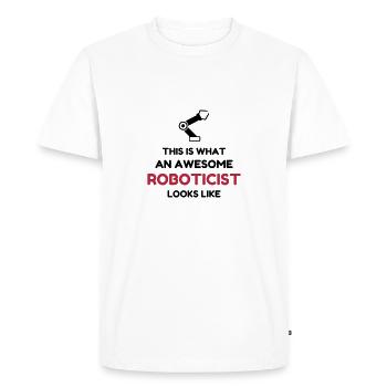 robotique / robot / roboticien / technologie - T-shirt Premium bio Homme - blanc - Devant - Nico (187cm)