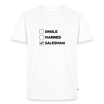 Sales Man Commercial Vertreter Verkäufer Seller - Men's Premium Organic T-Shirt - white - Front - Nico (187cm)