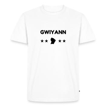 Guyane / 973 / Gwiyann / Guyana / Gwiyan - Men's Premium Organic T-Shirt - white - Front - Nico (187cm)