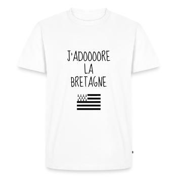 Bretagne / Breton / Bretonne / BZH / Breizh - Men's Premium Organic T-Shirt - white - Front - Nico (187cm)