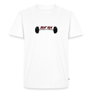 Beat Gym - Men's Premium Organic T-Shirt - white - Front - Nico (187cm)