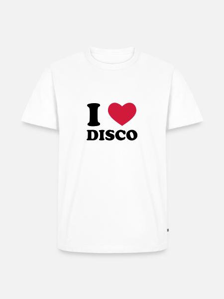 I Love Disco - Männer Premium Bio T-Shirt - Weiß