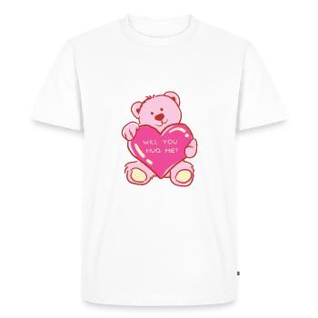 hug me - Men's Premium Organic T-Shirt - white - Front - Nico (187cm)