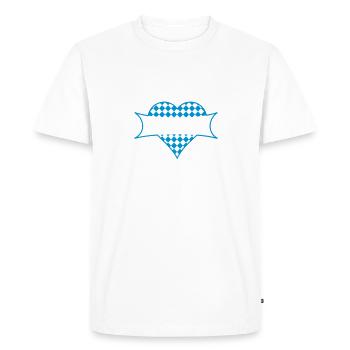 Ein Herz für Bavaria mit Textfeld - Men's Premium Organic T-Shirt - white - Front - Nico (187cm)