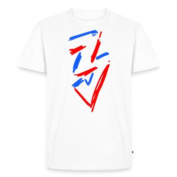 3 / Three RETRO - Men's Premium Organic T-Shirt - white - Front - Nico (187cm)