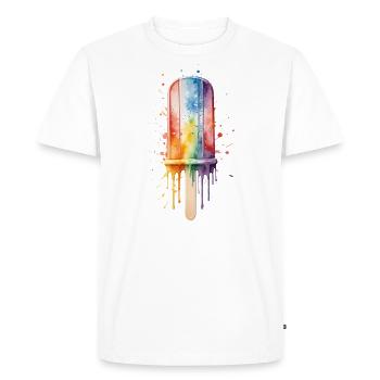 Popsicle arc-en-ciel avec plaisir d’été - T-shirt Premium bio Homme - blanc - Devant - Nico (187cm)
