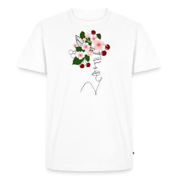 Lady Cherry Blossom - T-shirt Premium bio Homme - blanc - Devant - Nico (187cm)