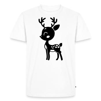 Cerf - T-shirt Premium bio Homme - blanc - Devant - Nico (187cm)