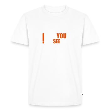 only you can see me - Men's Premium Organic T-Shirt - white - Front - Nico (187cm)