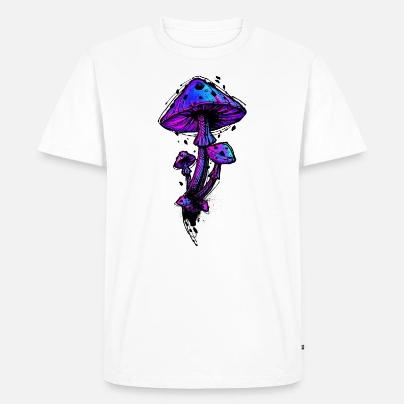 Psychedelic Mushrooms - Männer Premium Bio T-Shirt - Weiß