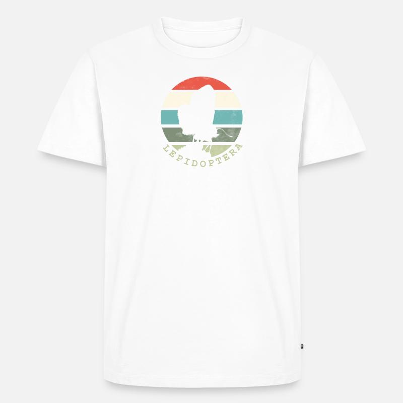 Lepidoptera Retro - Männer Premium Bio T-Shirt - Weiß