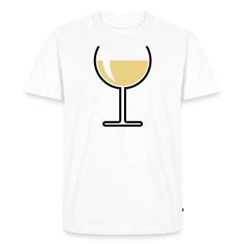 Verre à vin blanc rond ouvert (vin blanc / vin / 2C) - T-shirt Premium bio Homme - blanc - Devant - Nico (187cm)