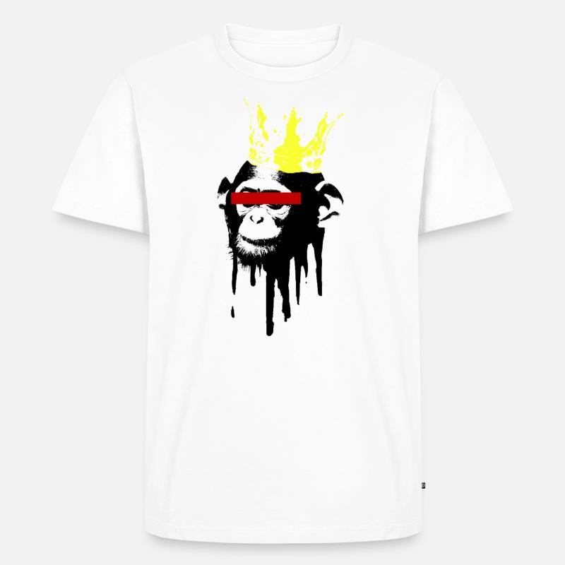 Monkey King (Dunkel auf Licht) - Männer Premium Bio T-Shirt - Weiß