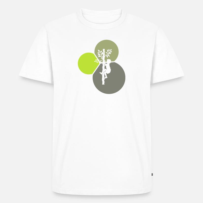 Klettern Aufstieg Kletterer - Männer Premium Bio T-Shirt - Weiß