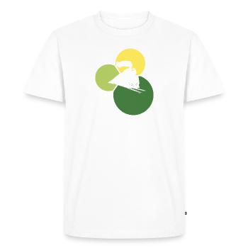 Steam locomotive Steam locomotive Railway - Men's Premium Organic T-Shirt - white - Front - Nico (187cm)