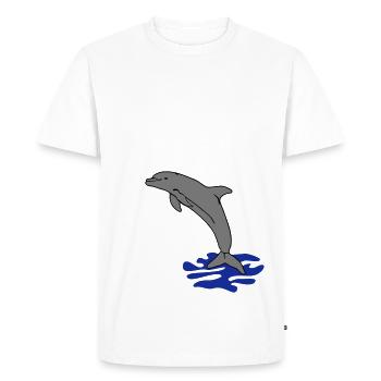 dauphin sautant dauphin sautant dolphin - T-shirt Premium bio Homme - blanc - Devant - Nico (187cm)