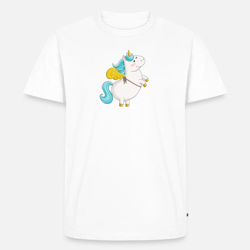 Fliegendes Comic Einhorn - Männer Premium Bio T-Shirt - Weiß