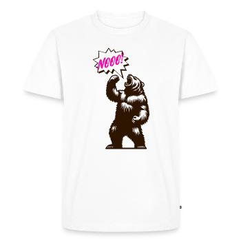 Roaring Bear No Neon - Men's Premium Organic T-Shirt - white - Front - Nico (187cm)