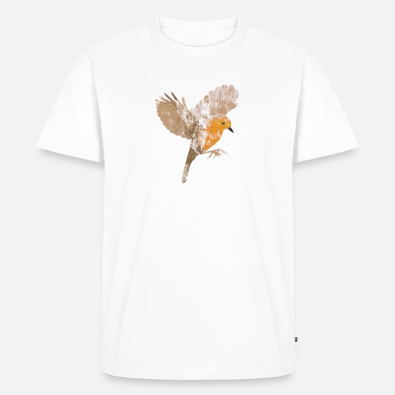 Robin - Männer Premium Bio T-Shirt - Weiß