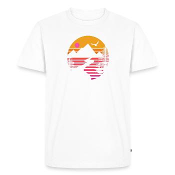 Berge River - Men's Premium Organic T-Shirt - white - Front - Nico (187cm)