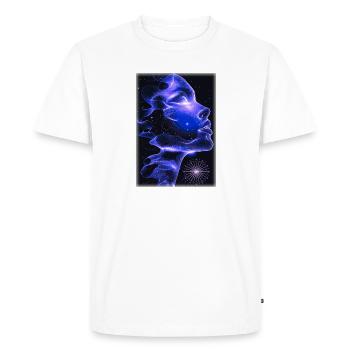 MiCalmaMente T-Shirt Énergie Cosmique - T-shirt Premium bio Homme - blanc - Devant - Nico (187cm)