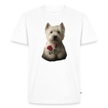Westie Valentine's Day - Men's Premium Organic T-Shirt - white - Front - Nico (187cm)