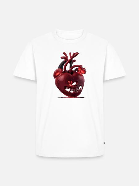 Bad Heart - Verführerisch - Männer Premium Bio T-Shirt - Weiß