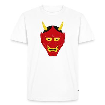 Masque japonais N°3 - T-shirt Premium bio Homme - blanc - Devant - Nico (187cm)