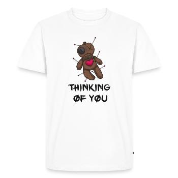 Je pense à toi - T-shirt Premium bio Homme - blanc - Devant - Nico (187cm)