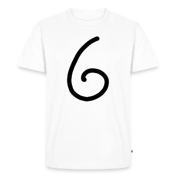 6 Number six number black Birthday - Men's Premium Organic T-Shirt - white - Front - Nico (187cm)