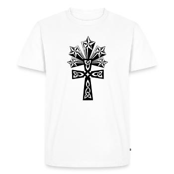 Celtic cross shining stars - Men's Premium Organic T-Shirt - white - Front - Nico (187cm)
