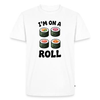 Sushi Roll Citation amusante - T-shirt Premium bio Homme - blanc - Devant - Nico (187cm)
