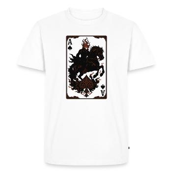Chevalier enflammé à cheval As de pique - T-shirt Premium bio Homme - blanc - Devant - Nico (187cm)