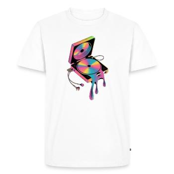 Rétro Discman Lecteur CD Psychédélique des années 90 - T-shirt Premium bio Homme - blanc - Devant - Nico (187cm)