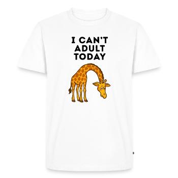 Tired giraffe - I can´t adult today - Men's Premium Organic T-Shirt - white - Front - Nico (187cm)