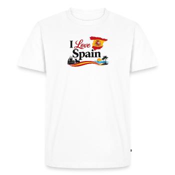 I Love Spain – Spanish Symbols and Colours - Men's Premium Organic T-Shirt - white - Front - Nico (187cm)