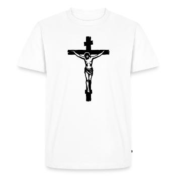 Croix de Jésus - T-shirt Premium bio Homme - blanc - Devant - Nico (187cm)