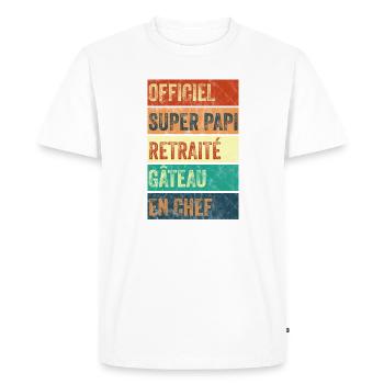 Super Papi Officiel - T-shirt Premium bio Homme - blanc - Devant - Nico (187cm)