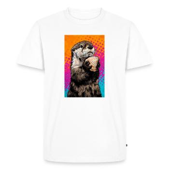 loutre - T-shirt Premium bio Homme - blanc - Devant - Nico (187cm)