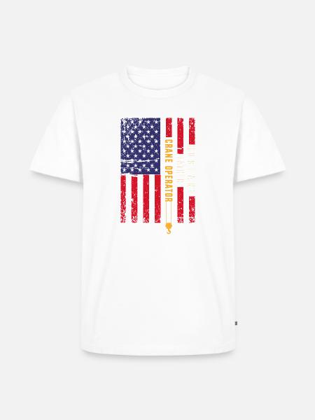 Kranführer Kran - Männer Premium Bio T-Shirt - Weiß