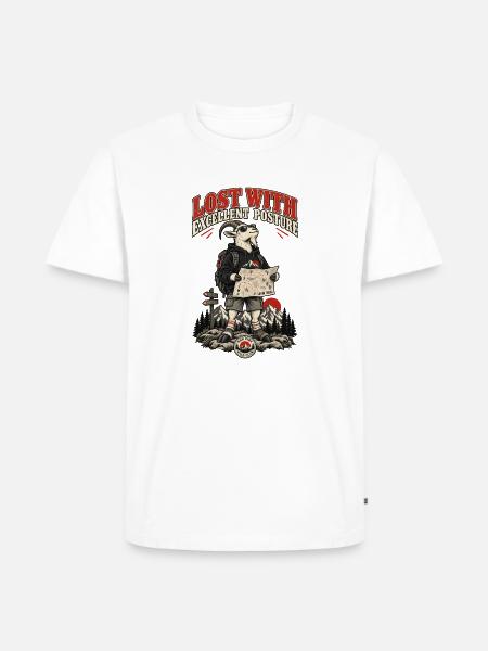 RobVibe Wildclub – Verlorene Bergziege - Männer Premium Bio T-Shirt - Weiß