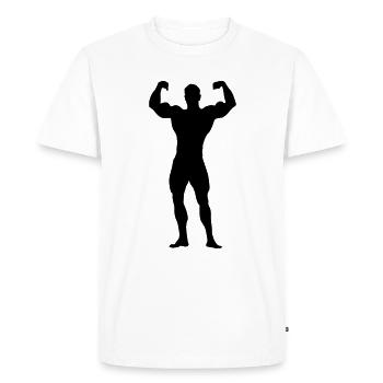 bodybuilder - Men's Premium Organic T-Shirt - white - Front - Nico (187cm)