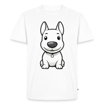Bull Terrier Dog Comic Cute - Men's Premium Organic T-Shirt - white - Front - Nico (187cm)