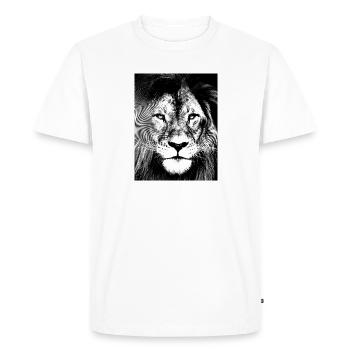 Lion noir blanc design - T-shirt Premium bio Homme - blanc - Devant - Nico (187cm)