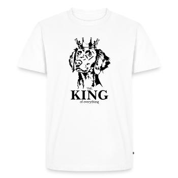 Braque de Weimar à poil long Roi de tout Wilsigns - T-shirt Premium bio Homme - blanc - Devant - Nico (187cm)