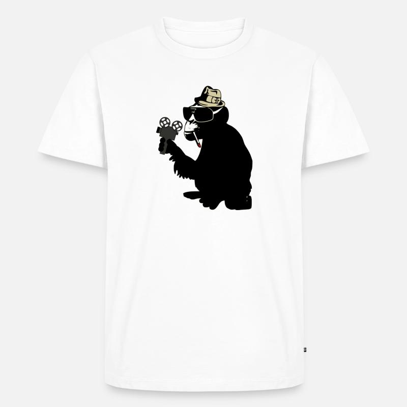 mr. brainwash monkey - Männer Premium Bio T-Shirt - Weiß